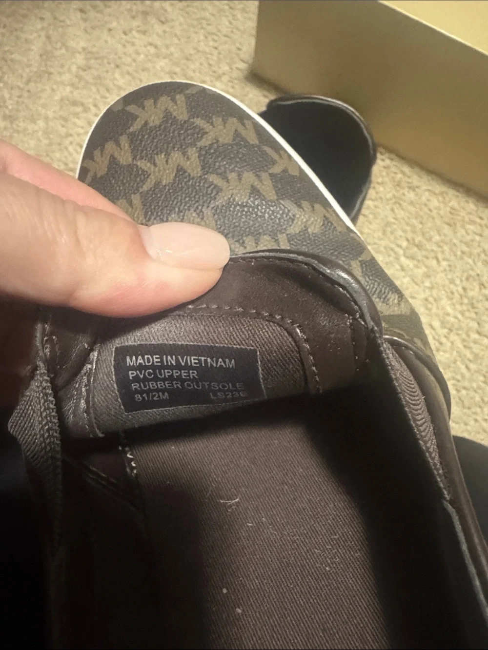 Michael Kors Brown MK Monogram Slip-On Sneakers with White Outsole